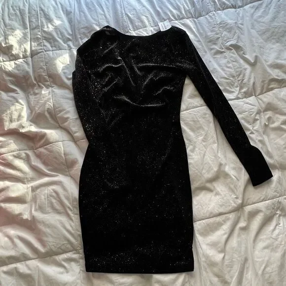 Windsor Sparkly Long Sleeve Boat Neck Mini Dress Size XS - Picture 1 of 16